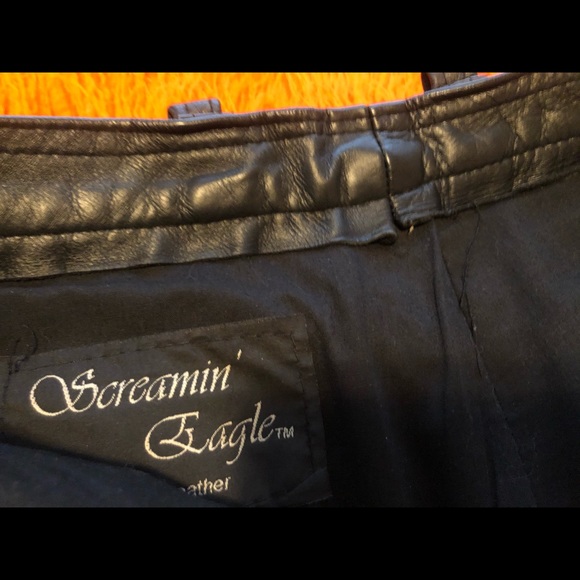 Men’s Black Leather pants sz.32 - Picture 6 of 14